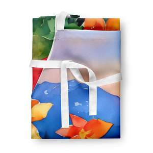 Colorado Rocky Mountain Columbine acuarela grande Multicolor delantal Unisex cocina hornear manualidades para adultos hombres mujeres - Product Image 3