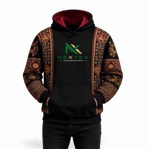 Sudadera con Capucha Personalizada para Hombre, Estampado Dorado Barroco, Estilo Urbano de Invierno, Hip Hop, Chaqueta de Forro Polar Extra Grande, Sudadera Informal con Capucha - Product Image 2