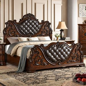Ensemble de chambre à coucher en teck massif de luxe Marzavelle, meubles en bois artisanaux de qualité supérieure, collection de chambre à coucher élégante et classique - Product Image 6