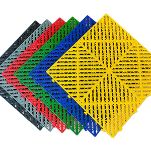 Tapis de sol antidérapant pour atelier automobile, grille de drainage en plastique de 2 mm d'épaisseur, installation par clic, design graphique uni - Product Image 1