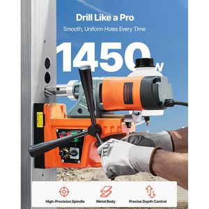 Trapano Magnetico 1450W, 2 Profondità di Foratura, 2878 Lbf, Portatile, 6 Punte per Foratura, Velocità Variabile - Product Image 2