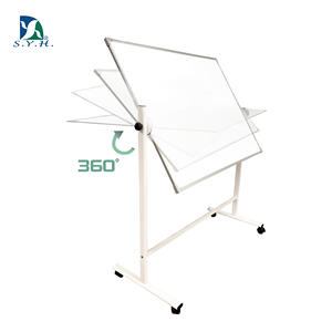 Pizarra blanca metálica de doble cara reversible con soporte y ruedas - Product Image 2