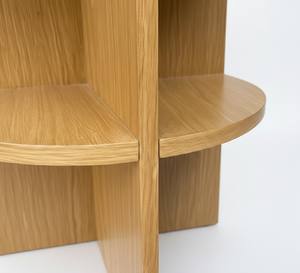 Table d'appoint et de chevet moderne pour chambre et salon, avec étagère et 2 tiroirs, en bois d'hévéa écoresponsable du Vietnam et placage MDF, garantie 1 an - Product Image 5