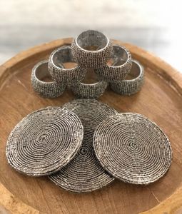 Handmade Beaded Round <b>Coaster</b> Set Glass Bead Table Mat <b>Heat</b> Resistant Drink <b>Coaster</b> Elegant Dining Table Decor Home Accessory - Product Image 6
