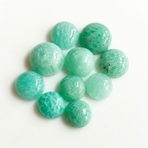 Prix de gros usine Cabochon de pierre précieuse Amazonite naturelle en vrac, forme ronde de 10 mm, à dos plat - Product Image 5