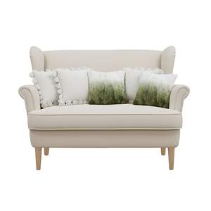 Ensemble de 5 housses de coussin 3x pompons texturés blancs et 2x fausse fourrure ombrée, housses de coussin confortables pour canapé et lit, pour salons - Product Image 1