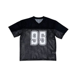 Maillot de football américain personnalisé en gros, unisexe, pour fans de sport, imprimé, nom et numéro de l'équipe brodés, 100 % polyester, séchage rapide - Product Image 2