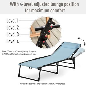 Sedia a Sdraio Pieghevole a 4 Posizioni con Seduta in Rete Traspirante per Esterni, Spiaggia e Giardino, Realizzata in Rattan PE - Product Image 4