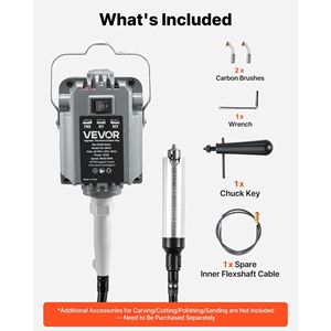 Smerigliatrice Elettrica a Albero Flessibile 125W 18000 RPM, Lucidatrice con Controllo a Pedale Avanti/Indietro, Utensile Rotante Sospeso per Incisione e Lucidatura - Product Image 4