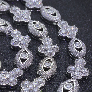 Collier chaîne à maillons floraux en moissanite pour homme, en argent sterling 925, bijoux de luxe glacés pour homme et femme - Product Image 3