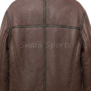 Professional Hot Sale <b>Men</b> New Design Custom Brand Leather Shearling <b>Jackets</b> Sheepskin Fur Bomber Leather Coat <b>Jacket</b> - Product Image 5