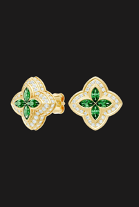 Luxury Marquise Moissanite Clover <b>Stud</b> <b>Earrings</b> Floral 925 <b>Silver</b> Rhodium Plated Jewelry Elegant Gift for Women Daily Wear Shine - Product Image 2