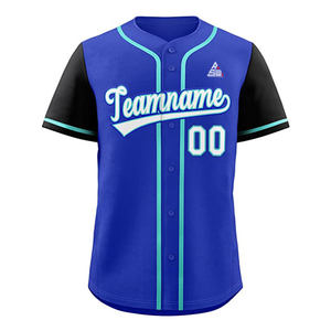 Maillot de baseball personnalisé multicolore 100 % polyester antibactérien avec fermeture boutonnée, nom et numéro personnalisés, style professionnel 2025 - Product Image 1