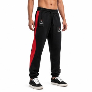 Custom Embroidery Logo Mid Waist Casual Loose Fit Wide Leg Baggy Heavyweight Breathable <b>Canvas</b> Sweatpants 100% Cotton All - Product Image 4