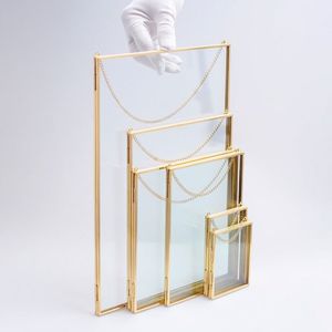 Home Decor Glass & Metal Hanging Picture <b>Frames</b> for <b>Wall</b> Decoration, with 2 Sides Glass Customized Decorative Photo <b>Frames</b> - Product Image 1