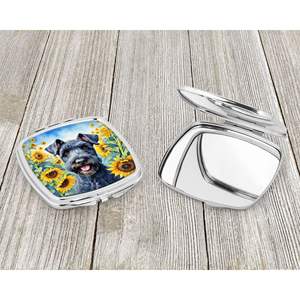 Kerry Blue Terrier Sunflowers <b>Compact</b> Folding Handheld Makeup <b>Mirror</b> for Women Travel Decorative Pocket <b>Mirror</b> Gift Ideas for - Product Image 3