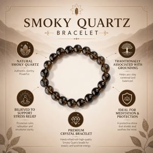 Natural Smoky Quartz 8mm Round Gemstone Stretch <b>Bracelet</b> <b>Crystal</b> Beaded <b>Bracelet</b> Wholesale Supply - Product Image 5