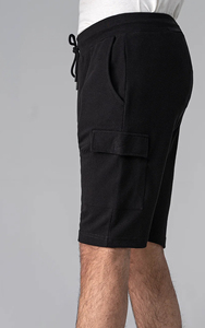 Pantalones Cortos Cargo Negros para Hombre 2026, Cintura Media, Elásticos, Transpirables, de Poliéster Tejido, Casuales, Tipo Bermuda, con Bolsillos - Product Image 3