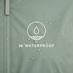 <b>Women's</b> <b>Packable</b> Woven Bomber Rain <b>Jacket</b> Hooded Waterproof Full Zip Outdoor Travel Windproof - Product Image 5