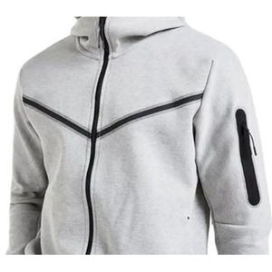 Ensemble de survêtement imprimé à capuche pour hommes, réfléchissant, deux pièces, pour jogging et course nocturne, vêtements de sport, logo personnalisé, vente en gros - Product Image 6