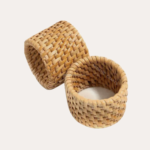 Handmade Bamboo Rattan Napkin Rings Holder Natural Design for Home Kitchen Dining Room for Dinner Parties - Product Image 4