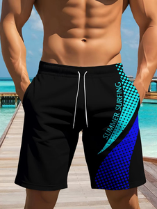 Nouveau short de bain pour homme à cordon de serrage, imprimé 3D, séchage rapide, décontracté, pour natation et fitness, en tissu élégant et design - Product Image 5