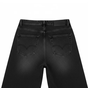 <b>Men</b>’s <b>Black</b> Washed Denim Jorts Loose Fit Knee Length Baggy Jean <b>Shorts</b> Casual Streetwear Summer Fashion - Product Image 4