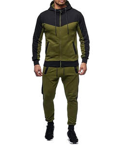 Chándal con Capucha para Hombre, Diseño Color Block en Blanco y Negro, Estilo Deportivo Casual, Material de Poliéster y Algodón, Estilo Otoñal - Product Image 4