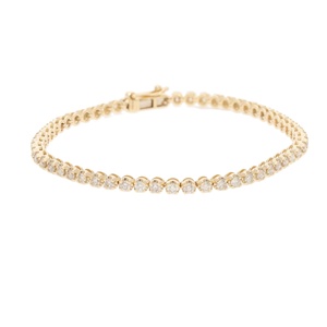 สร้อยข้อมือเทนนิสสีทอง14K สุดหรูประดับเพชรสร้อยข้อมือเพชรสำหรับ2.58CTW ดีไซน์เหนือกาลเวลา - Product Image 1