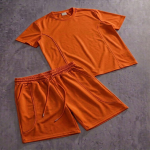 CLOVIX SPORTS Men Fashion Summer Short Set Cotton T <b>Shirt</b> Shorts Casual Two Piece Outfit Streetwear Sportswear - Product Image 5