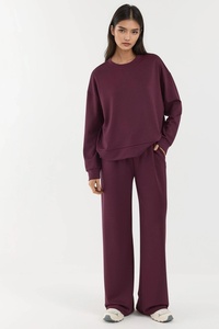 Premium <b>Women's</b> <b>Burgundy</b> Oversized Pullover Sweatshirt Casual Loose Fit Fleece Sweatshirt <b>Top</b> Long Sleeve Loungewear <b>Women</b> Wear - Product Image 6
