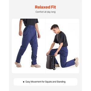 Pantalones de Trabajo Resistentes al Fuego para Hombre, 9 oz, 100% Algodón, con Múltiples Bolsillos, Cintura Elástica y Reforzados Antidesgarro STI - Product Image 3