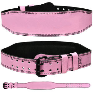 Ceinture de musculation robuste en cuir de vachette respirant, couleur rose, pour entraînement en salle de sport, soutien lombaire, soulagement des douleurs dorsales, fitness, service OEM - Product Image 1