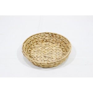 Panier de rangement rond en jacinthe d'eau tressé à la main, plateau en osier, écologique, pour le pain et la décoration de cuisine - Product Image 1