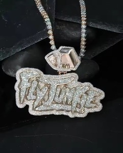 Colgante de Letra Personalizado VVS de Moissanita para Hombre, de Plata 925, con Esmalte, Estilo Hip Hop, con Incrustaciones de Piedras, que Pasa la Prueba del Diamante, Joyería - Product Image 6
