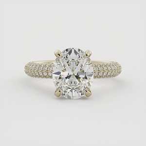 Custom 14K Solid Gold Oval Lab Grown <b>Diamond</b> Engagement <b>Ring</b> with Pave Accent Classic Delicate Bridal Anniversary <b>Ring</b> Wholesale - Product Image 6
