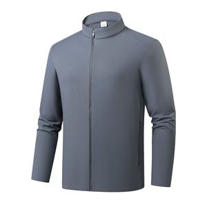 Chaqueta deportiva para hombre con cremallera completa y cuello alto, 75% nailon, 25% spandex, ligera, elástica, para correr, uniforme deportivo. - Product Image 4