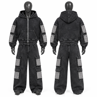 Veste de jogging personnalisée pour hommes, ensemble de sweat-shirts et de sweats à capuche pour hommes fabriqués par Elson Sports