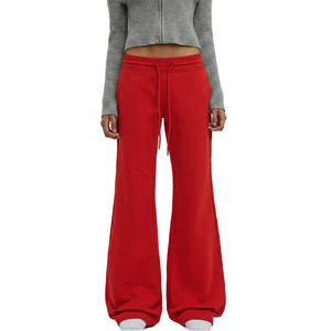 Pantalons de survêtement évasés personnalisés pour femmes |   Pantalon en molleton ample à jambes larges |   Mélange de coton et de polyester |   Fabricant OEM ODM à Marque Privée - Product Image 1