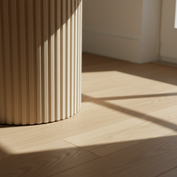 Mesa de Centro Moderna Redonda de Madera de Caucho con una Pata, Color Marrón Claro, Mueble de Sala de Estar de Lujo y Duradero, Color Dinámico