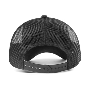 Casquette de camionneur en maille noire avec croix et logo brodés, style streetwear, réglable, unisexe, casquette de baseball - Product Image 5