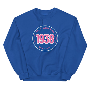 Sudadera Azul Oscuro y Rosa con Gráficos, Cuello Redondo, Azul Rey, Felpa Suave, Manga Larga, Unisex, Informal, Ropa de Moda de Invierno - Product Image 1