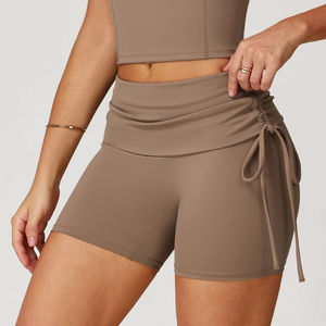 Shorts de yoga taille haute pour femme, effet froncé fessier, contrôle du ventre, push-up, pour fitness, gym et entraînement, vêtements de sport - Product Image 3