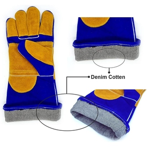 Guantes de Soldadura de Cuero Vacuno de Primera Calidad, Resistentes, Suaves y Cómodos, Resistentes a la Abrasión, Guantes para Barbacoa - Product Image 5