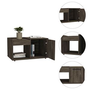 Tavolino da caffè a 2 ripiani Tualatin in noce scuro - Product Image 6