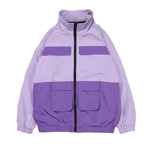 เสื้อแจ็คเก็ตผู้ชายแบบมีสีตัดกัน ทรงโอเวอร์ไซส์ ซิปหน้า กันน้ำ คอตั้ง มีกระเป๋า เหมาะสำหรับใส่กลางแจ้งทุกฤดู - Product Image 3