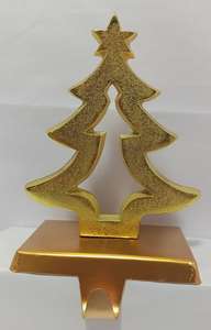 Soporte de lujo para calcetines navideños Golden Star, decoración navideña de aluminio de alta calidad a precio económico. - Product Image 2