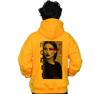 Sweat-shirt à capuche imprimé Mind Overload pour homme, coupe décontractée, design au dos, 100% coton FRENCH TERRY, vêtement d'automne - Product Image 3