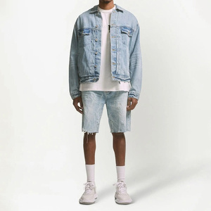 Shorts en jean vintage pour homme en coton biologique, respirants, anti-UV, séchage rapide, décontractés, style streetwear d'été - Product Image 2