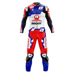 Johan Zarco Rucati Racing Leather Suit 1Pc Cowhide/Kangaroo Moto Track/Riding MotoCp Jumpsuit/Traje para Biker Level 2 Armor - Product Image 1